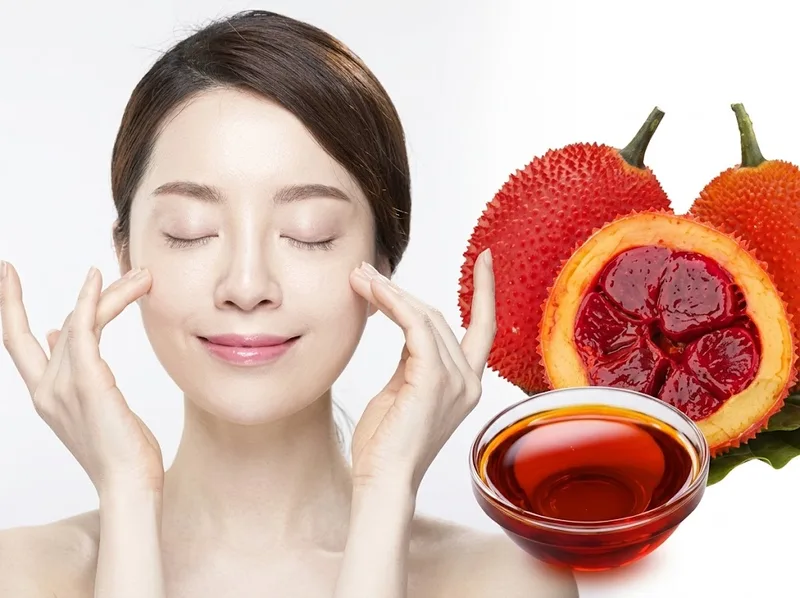 Thử phản ứng trên da trước khi sử dụng dầu gấc tự làm.