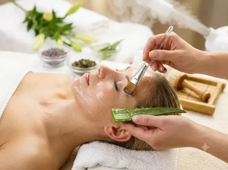Mặt nạ nha đam tươi nguyên chất chỉ sử dụng phần gel đã làm sạch