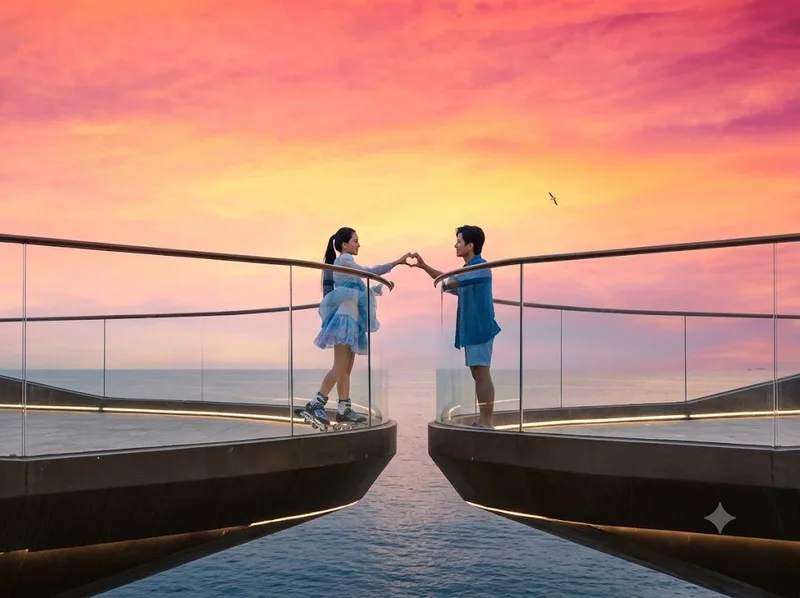 Sunset Town và Cầu Hôn là điểm ngắm hoàng hôn nổi bật ở Nam đảo
