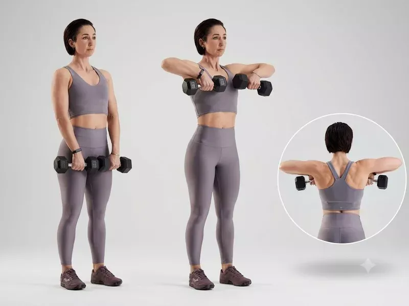 Tập lưng với tạ đơn giúp phát triển cơ xô và cải thiện vóc dáng chữ V